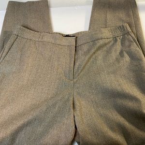 Talbots Italian Flannel Brown Wool Ankle Trousers Women’s 14 XL Dress Pants